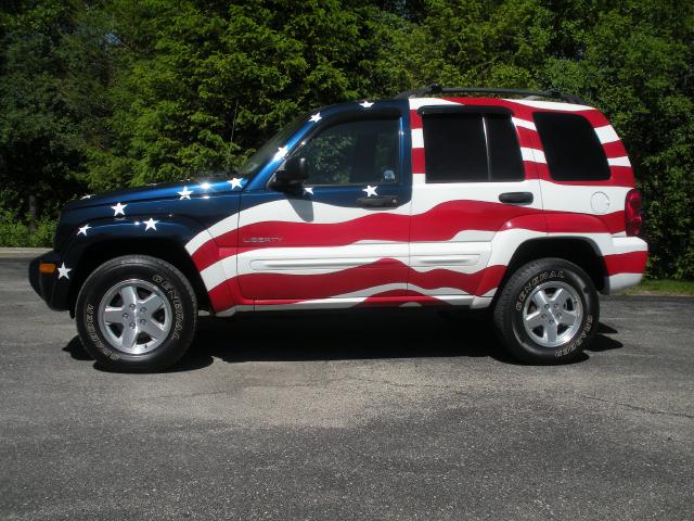 Driver side of Flag Jeep