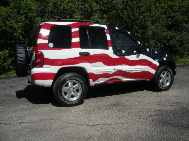 Passenger side of Flag Jeep