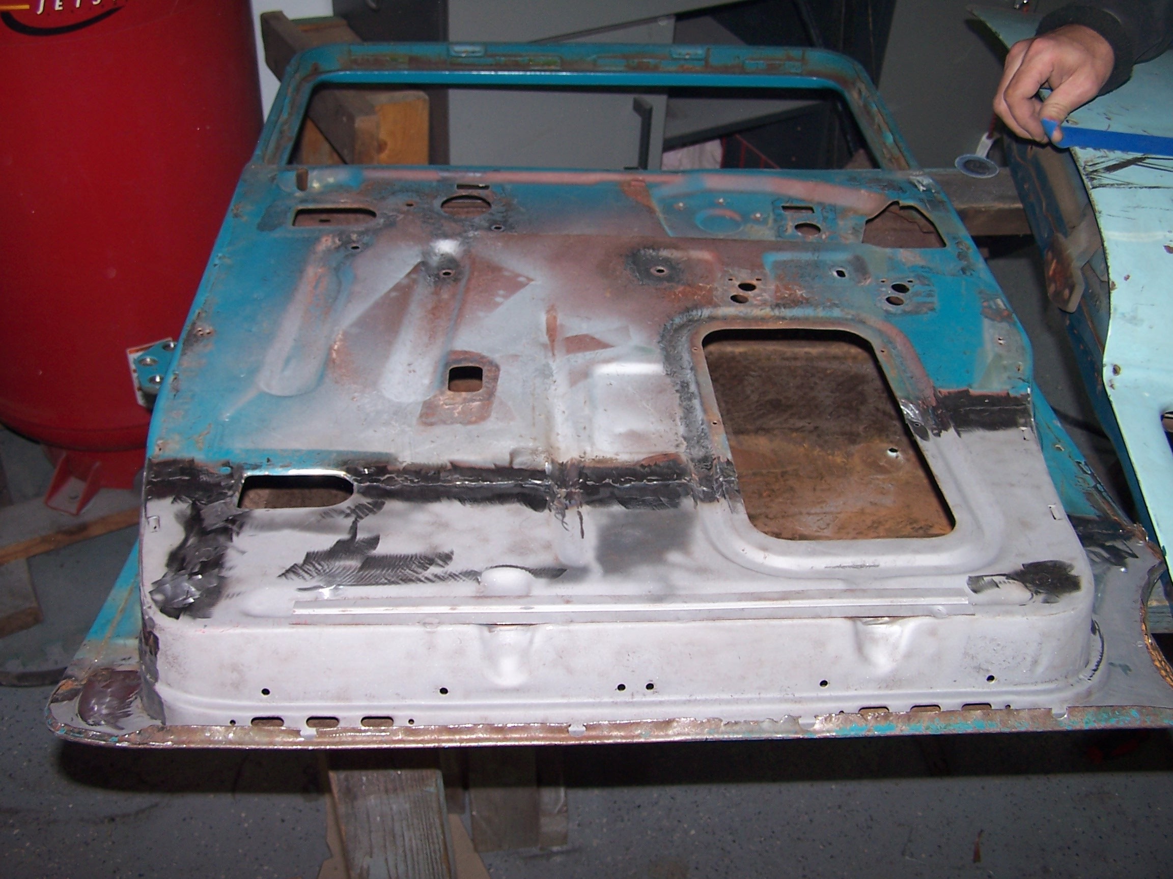 Interior panel welded in