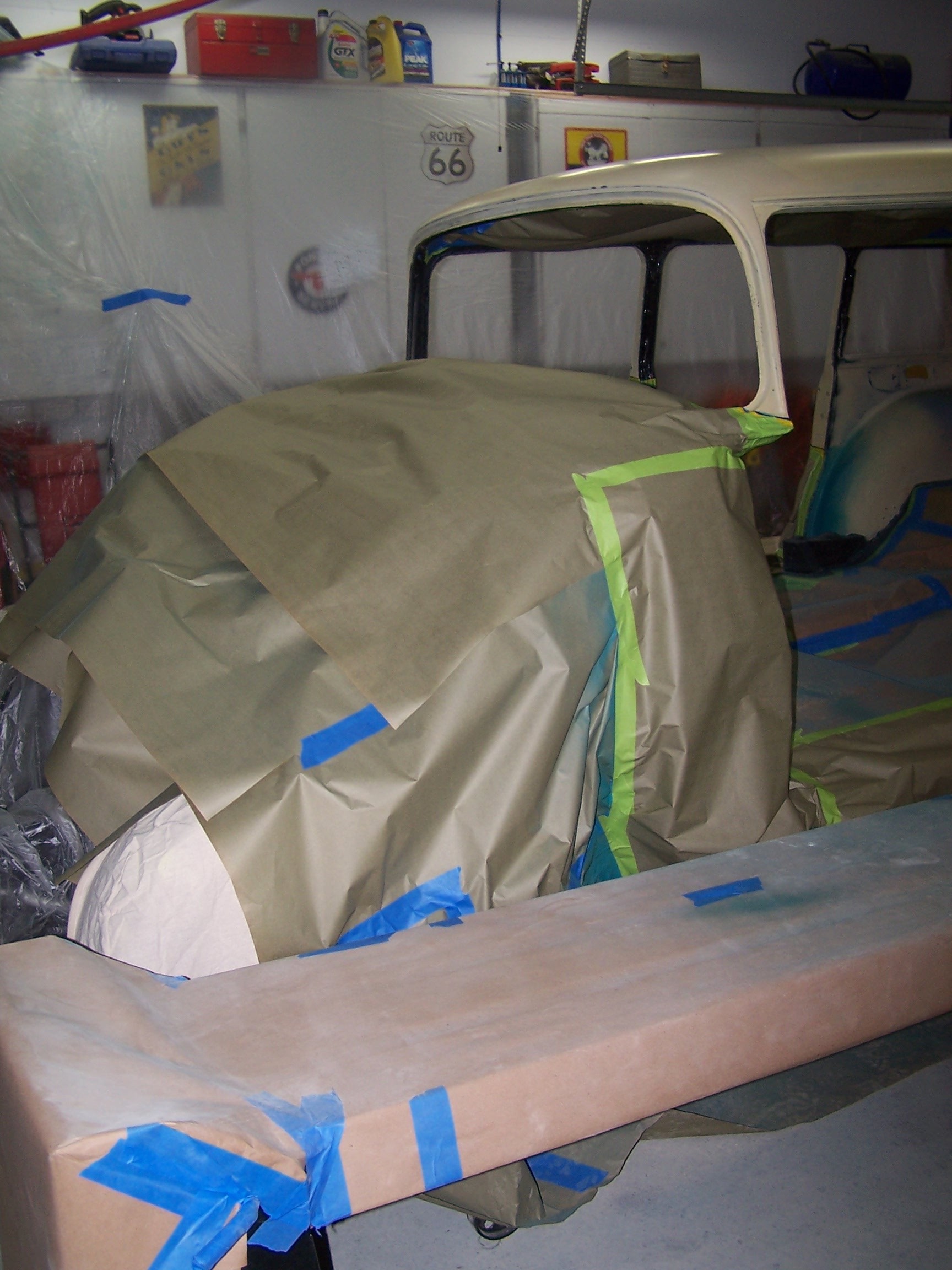 Ramps setup for spraying roof