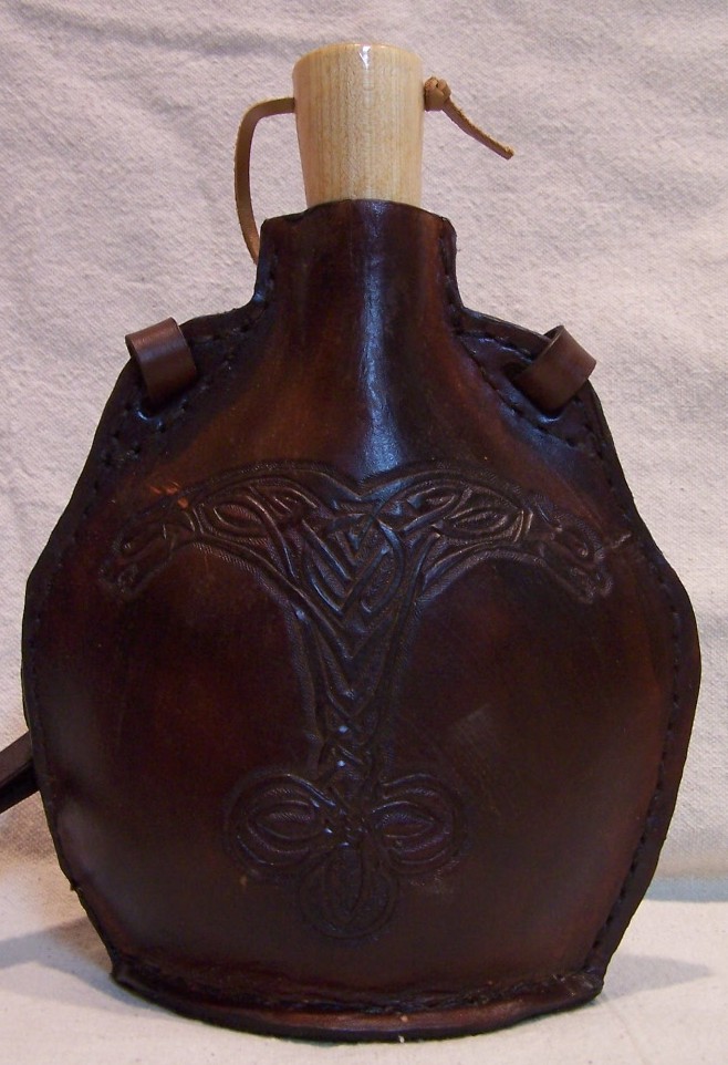 Small Flask with Viking Dogs