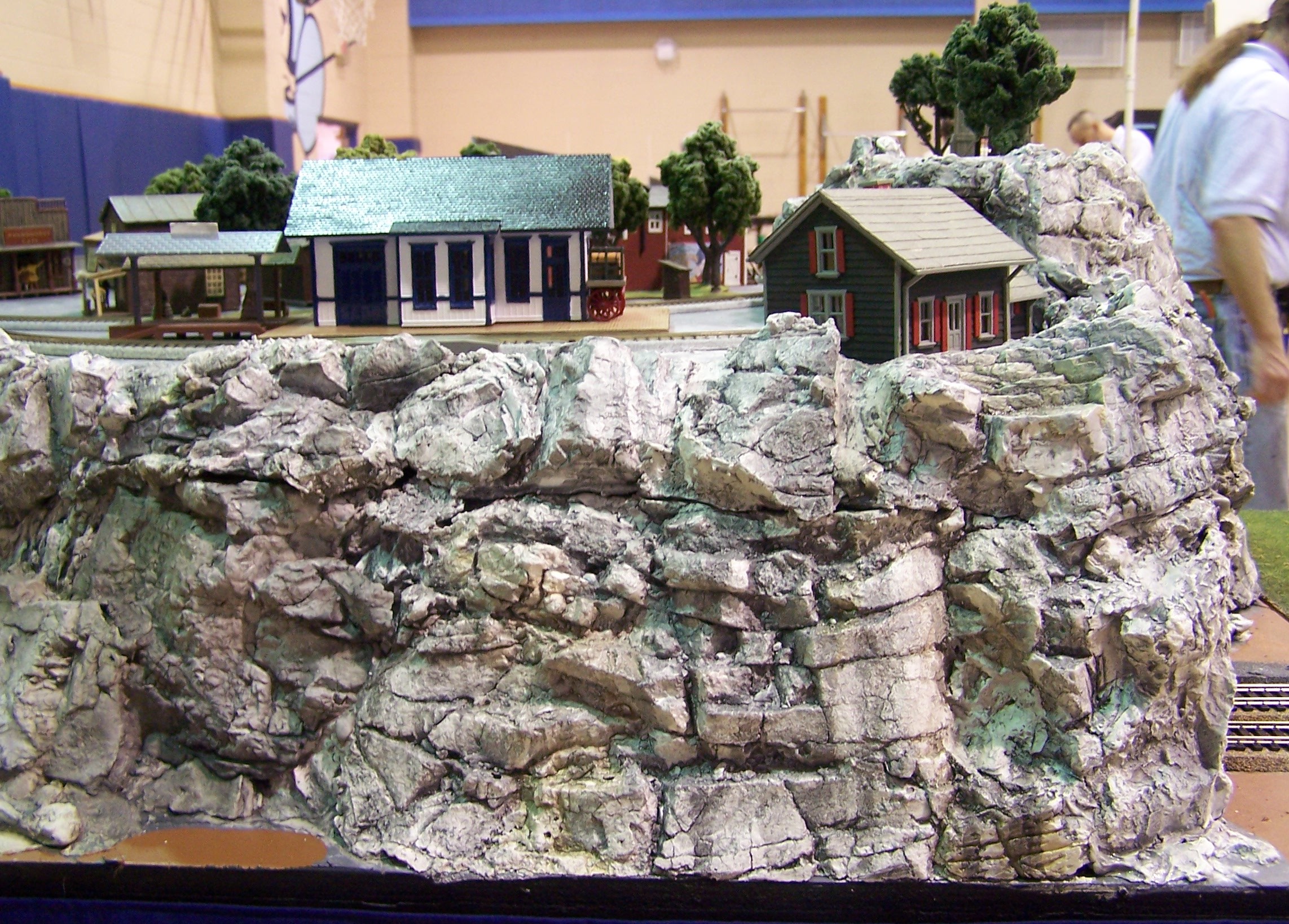 The correct station for the passengers, painted 
          to match the building from the theme park we are loosely basing this 
          module on.