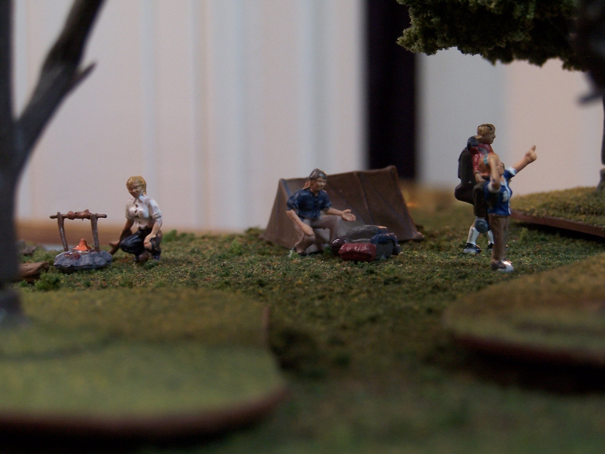 Picture of campers on bridge between Fraser Logging and Addon