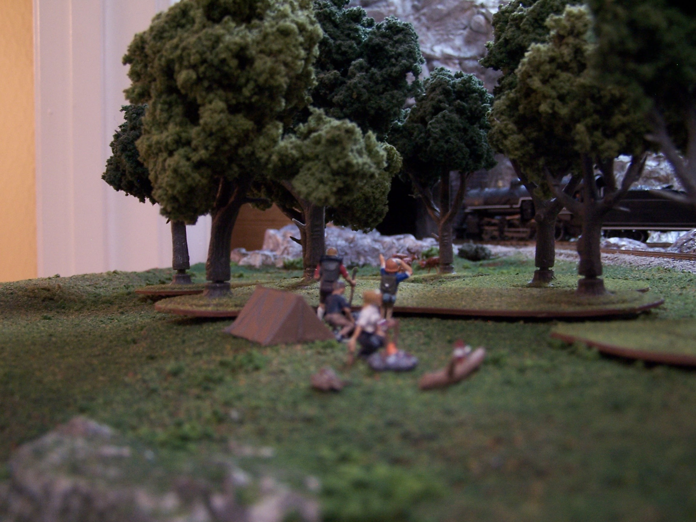 Picture of campers on bridge between Fraser Logging and Addon