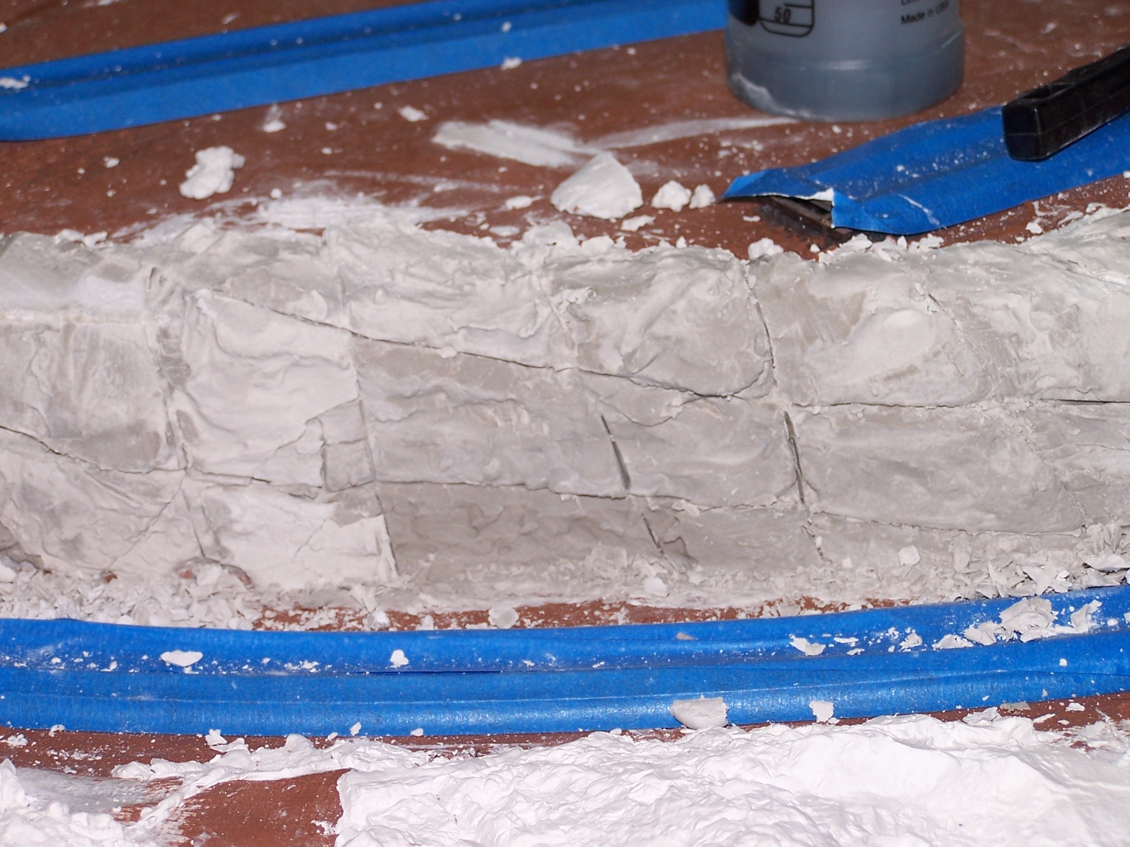 Picture of rock carving process