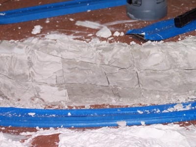 Picture of rock carving process
