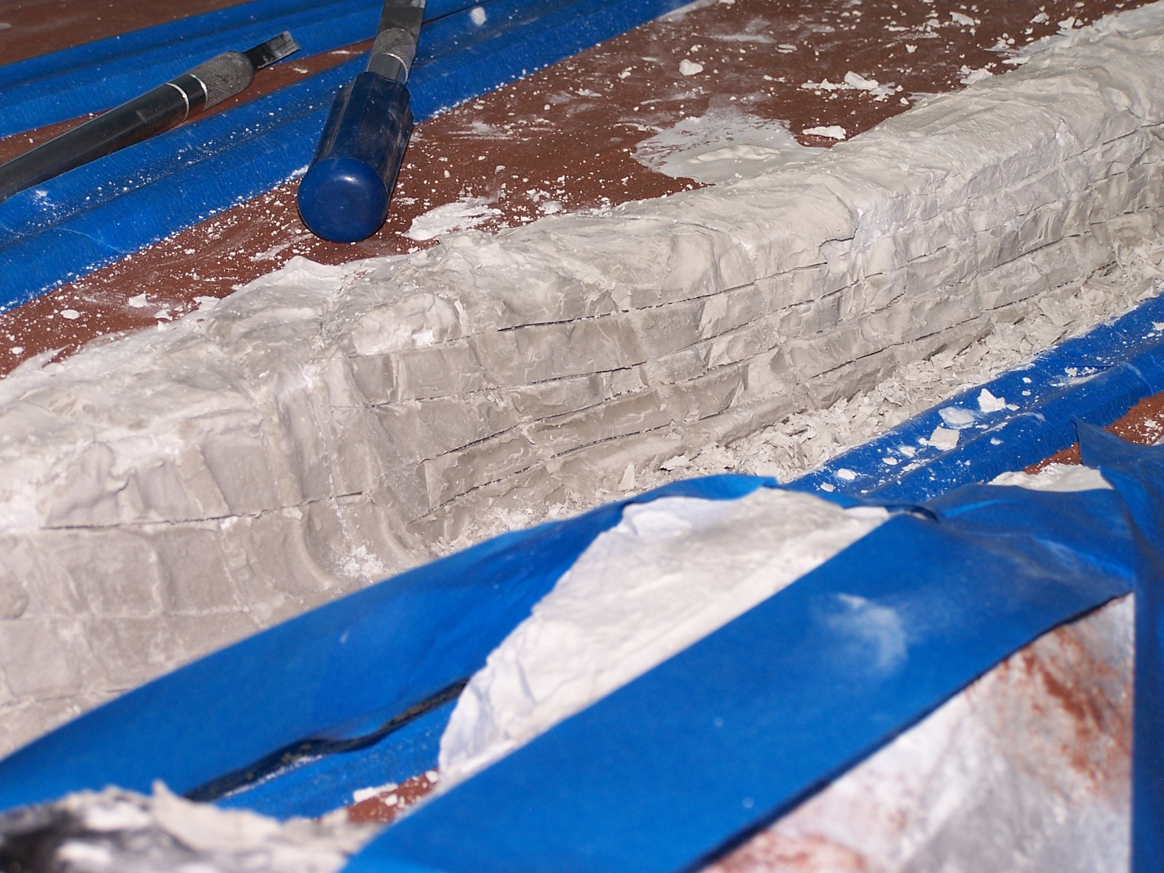 Picture of rock carving process