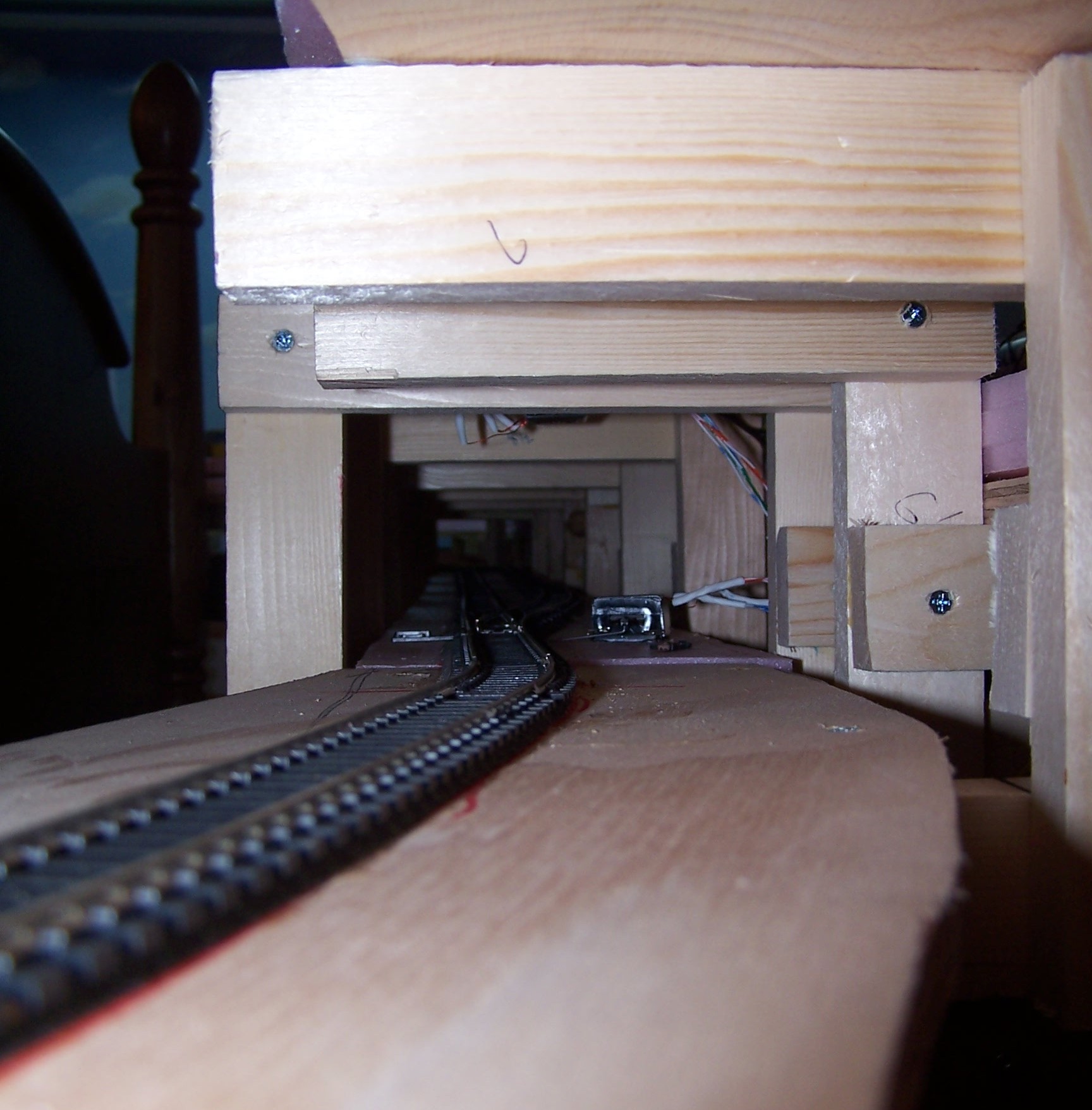 Picture of track behind the bed